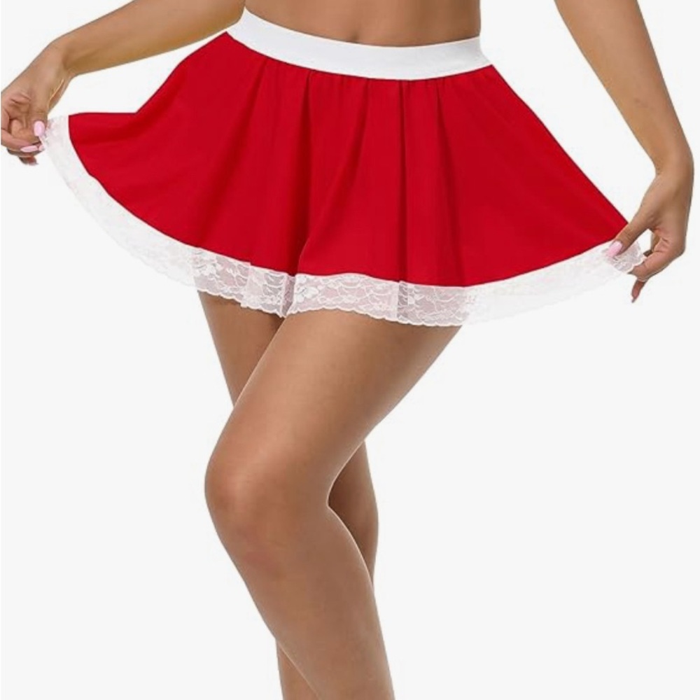 Afibi Women Pleated Mini Skirt Sexy Lace Skirt School Girl Short Skirts - Picture 8 of 8